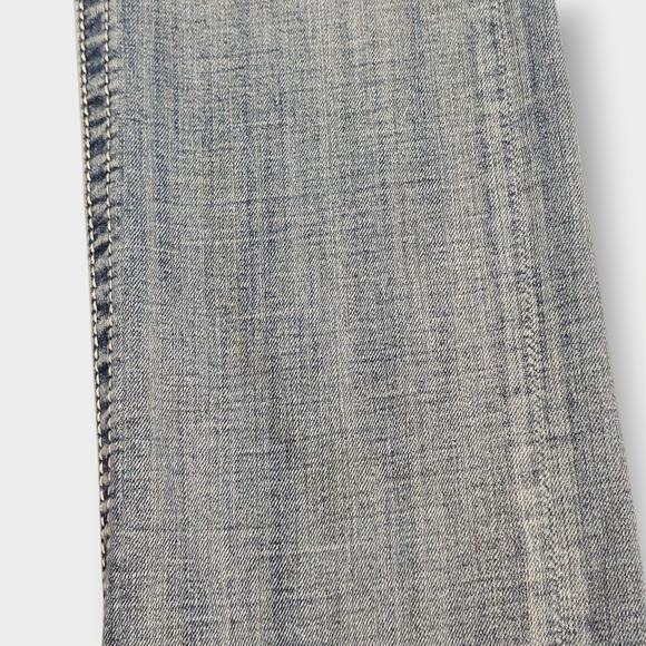 Miss Me Straight Leg Low Rise Jeans Sz 31 Rhinestone Light Wash Y2K Casual - Picture 10 of 13